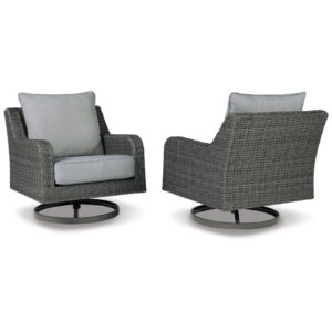 15022026699194e7b8cc3.jpeg Asp 32 Inch Swivel Outdoor Lounge Chair, Aluminum Frame, Gray Upholstery