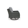 Asp 32 Inch Swivel Outdoor Lounge Chair, Aluminum Frame, Gray Upholstery