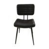 Mia 18 Inch Side Chair, Set of 2, Dyed Espresso Leather, Vertical Tufting