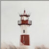 39 x 59 Hand Painted Lighthouse Atop Grassy Beach, Resin Frame, Multicolor
