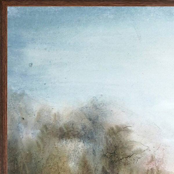 39 x 59 Hand Painted Forest Scenery, Resin Coat, Warm Blues and Browns