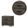 150220266991954d9067d.jpeg Lola 22 Inch Wood Nightstand with 2 Drawers, Metal Bar Handles, Dark Gray