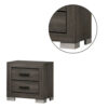 150220266991954f16f6a.jpeg Lola 22 Inch Wood Nightstand with 2 Drawers, Metal Bar Handles, Dark Gray