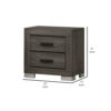 15022026699195507af34.jpeg Lola 22 Inch Wood Nightstand with 2 Drawers, Metal Bar Handles, Dark Gray