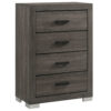 1502202669919554d3039.jpeg Lola 46 Inch Tall Dresser Chest, 4 Drawers, Metal Bar Handles, Dark Gray