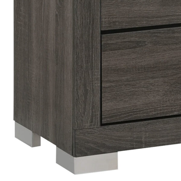 1502202669919559b0d9a.jpeg Lola 46 Inch Tall Dresser Chest, 4 Drawers, Metal Bar Handles, Dark Gray