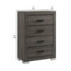 150220266991955b16b0c.jpeg Lola 46 Inch Tall Dresser Chest, 4 Drawers, Metal Bar Handles, Dark Gray