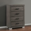 150220266991955cb4143.jpeg Lola 46 Inch Tall Dresser Chest, 4 Drawers, Metal Bar Handles, Dark Gray