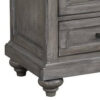 Demi 29 Inch Wood Nighstand with 3 Drawers, Metal Bar Handles, Oak Gray