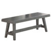 Alix 54 Inch Elegant Wood Dining Bench with Tapered Legs, Distressed Gray