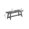 Alix 54 Inch Elegant Wood Dining Bench with Tapered Legs, Distressed Gray