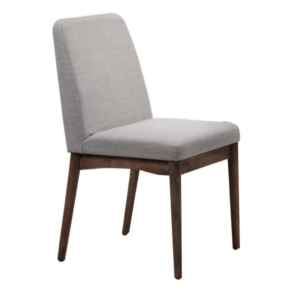 Lee Set of 2 Modern Wood Dining Chairs, Cushioned Seats, Tapered Legs, Gray