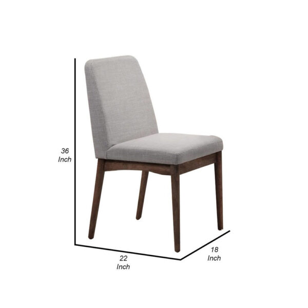 Lee Set of 2 Modern Wood Dining Chairs, Cushioned Seats, Tapered Legs, Gray