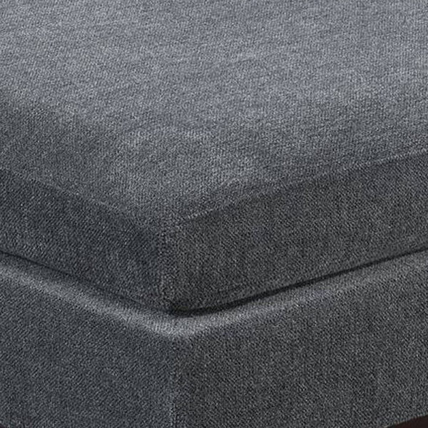 37 Inch Modern Square Ottoman with Foam Seating, Gray Chenille Fabric