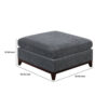 37 Inch Modern Square Ottoman with Foam Seating, Gray Chenille Fabric