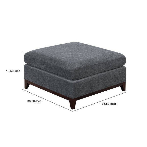 37 Inch Modern Square Ottoman with Foam Seating, Gray Chenille Fabric