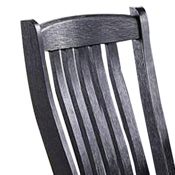 23 Inch Wood Dining Chair, Set of 2, Slatted Back, Cushioned Seat, Gray