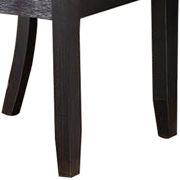 23 Inch Wood Dining Chair, Set of 2, Slatted Back, Cushioned Seat, Gray