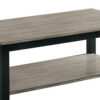 47 Inch Modern Rectangular Coffee Table, Single Shelf, Wood Grain, Gray
