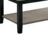 47 Inch Modern Rectangular Coffee Table, Single Shelf, Wood Grain, Gray