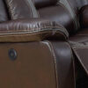 Elva 37 Inch Power Recliner with USB Charging Port, Brown Gel Faux Leather