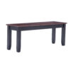 Zoy 48 Inch Wood Dining Bench, Cherry Brown Top, Classic Black Tapered Legs