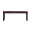 Zoy 48 Inch Wood Dining Bench, Cherry Brown Top, Classic Black Tapered Legs