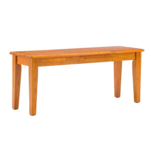 Nova 44 Inch Dining Bench, Tapered Legs, Oak Brown Wood