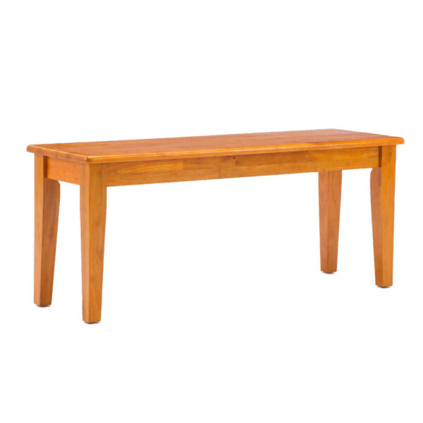 Nova 44 Inch Dining Bench, Tapered Legs, Oak Brown Wood