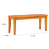 Nova 44 Inch Dining Bench, Tapered Legs, Oak Brown Wood