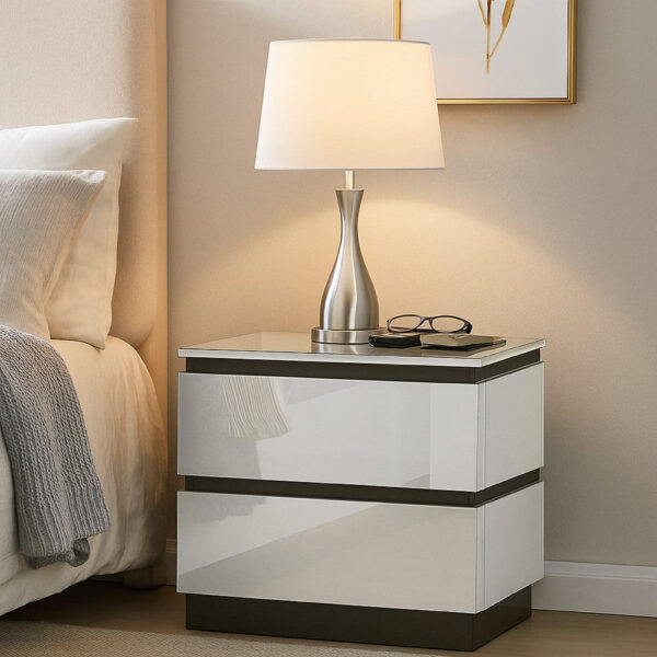 15022026699196659d8cf.jpeg Nav 22 Inch Modern Nightstand with 2 Drawers, Concealed Handles, White