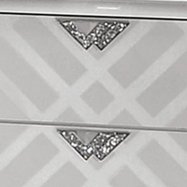 Beli 30 Inch Modern 2 Drawer Nightstand, Carved Acrylic Feet, Crisp White