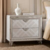 Beli 30 Inch Modern 2 Drawer Nightstand, Carved Acrylic Feet, Crisp White