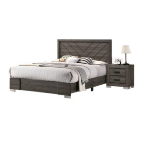 1502202669919677222bc.jpeg Lola Classic King Size Bed, Wood Grain, Strong Block Legs, Taupe Brown