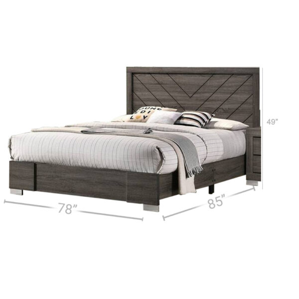 150220266991967dd5c32.jpeg Lola Classic King Size Bed, Wood Grain, Strong Block Legs, Taupe Brown