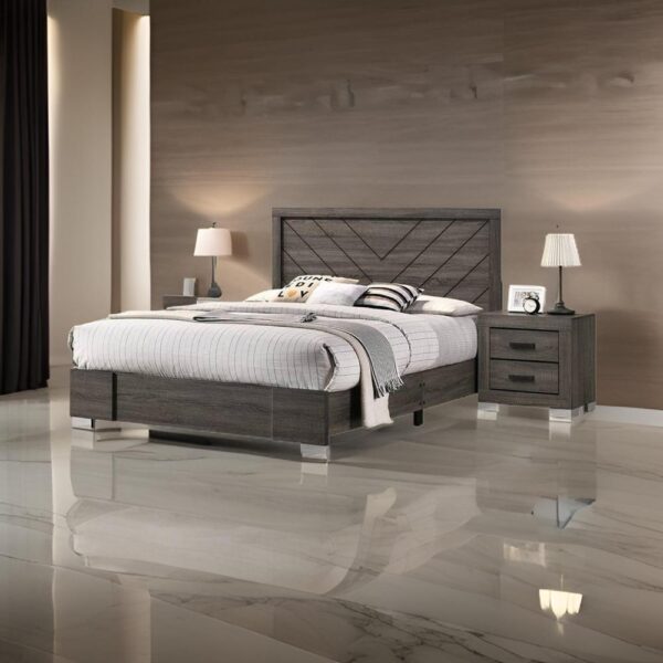 150220266991967f51324.jpeg Lola Classic King Size Bed, Wood Grain, Strong Block Legs, Taupe Brown