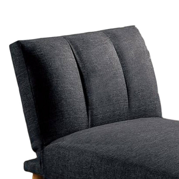 Dora 62 Inch Modern Adjustable Chaise Lounger with Channel Tufting, Black