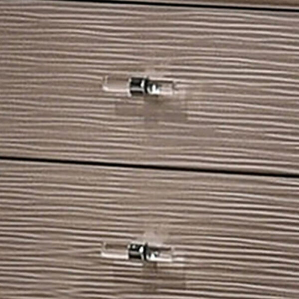 Jisoo 24 Inch Nightstand, 2 Drawers, Textured Drawer Panels, Gold Finish