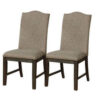 15022026699196fc89ee9.jpeg 20 Inch Dining Chair, Set of 2, Gray Fabric, Espresso Wood, Nailhead Trim