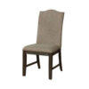 15022026699197010dbde.jpeg 20 Inch Dining Chair, Set of 2, Gray Fabric, Espresso Wood, Nailhead Trim