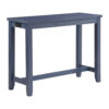 Eala 3 Piece Counter Height Table and Stool Set, Blue Wood, Gray Fabric