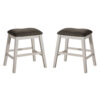 Rune 25 Inch Counter Height Wood Stool, Set of 2, Off White, Gray Seating