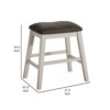 Rune 25 Inch Counter Height Wood Stool, Set of 2, Off White, Gray Seating