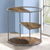150220266991977645c26.jpeg Lenn 24 Inch 3 Tier Round Brown Side End Table, Half Shelf, Gray Frame