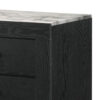 Yoh 23 Inch 2 Drawer Nightstand, White Marble Top, Metal Knobs, Black