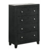 150220266991979a01801.jpeg Yoh 47 Inch Tall 4 Drawer Dresser Chest with Marble Top, Metal Knobs, Black