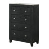 150220266991979b79ee1.jpeg Yoh 47 Inch Tall 4 Drawer Dresser Chest with Marble Top, Metal Knobs, Black