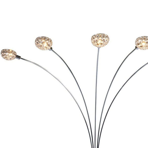 15022026699197bf9be66.jpeg Arya 94 Inch 5 Light Arc Floor Lamp, Crystal Accents, Modern Style, Chrome