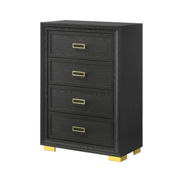 15022026699197ccc7225.jpeg Nio 48 Inch Tall 4 Drawer Dresser Chest, Bracket Legs, Frame Handles, Gray