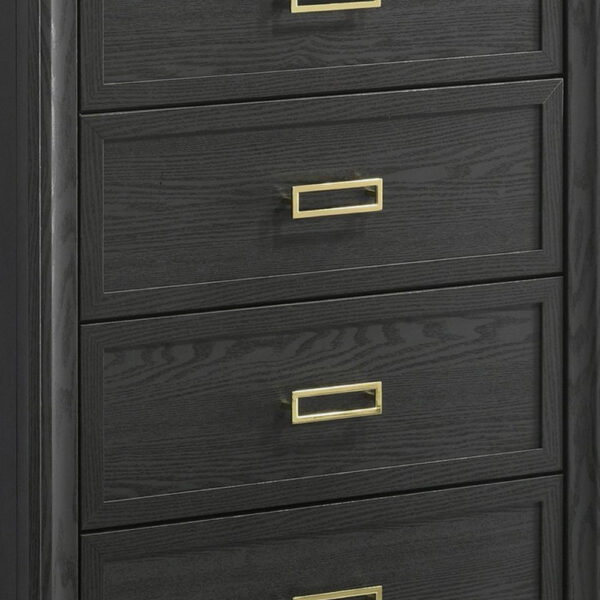 15022026699197ce5a0fb.jpeg Nio 48 Inch Tall 4 Drawer Dresser Chest, Bracket Legs, Frame Handles, Gray